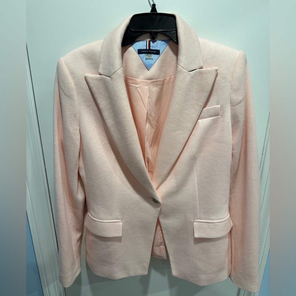 Tommy Hilfiger Blush Pink Elbow Patch Blazer – Size 6
